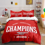 Arsenal Meistrid 2026 Voodipesu Voodipesu Tekikoti Komplekt Tekikott Padjap&uuml;&uuml;rid Kodu Dekoor (1 * Tekikott 2 * Padjap&uuml;&uuml;ri, ilma tekita) 135x200cm red