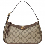 Gucci Ophidia Logotr&uuml;kiga Kuldse Riistvaraga Kaetud L&otilde;uendist &Otilde;lakott Naiste &Otilde;lakott Beež Pruun 735145-UULBG-8358 Basic Set (Bag+Dust Bag)