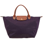 LONGCHAMP Le Pliage Veisenahast L&otilde;uendi ja Nahaga L&otilde;uendikott, K&auml;ekott, &Otilde;lakott Keskmine Naiste Mustikas Blueberry