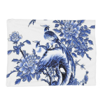Sinine pajuk Blue Delft Chinoiserie Tekid Pehme soe flanellist visketekk Voodikate voodi jaoks Elutuba Piknik Kodu Diivan Size: 130*170cm, Weight: 320 GSM