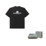 Balenciaga Aktiivriided Logo T&auml;htedega Tr&uuml;kitud &Uuml;mmarguse Kaelusega L&uuml;hikeste Varrukatega SS24 T-s&auml;rk L&otilde;tv L&otilde;ige Unisex Must 764235TQVT91083 XS-Original Gift Bag + Original Gift Box black
