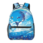 Symphony Dolphins Frutiger Aero Seljakotid Poisid T&uuml;drukud Koolikott Laste Koolikotid Multikad Laste Seljakott &Otilde;lakott One Size blue