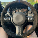 Kohandatud seemisnahast auto rooliratta kate BMW M Sport F30 F31 F34 F10 F11 F07 X1 X2 X3 F20 F21 F25 F32 F33 F36 F39 F48 jaoks gray