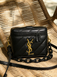 YSL Beauty Meigikarp, Mini Risti-keha Kosmeetikakott, Moodne Tepitud Hoiukarp Keti-rihmaga, Naiste &Otilde;lakott Meigitarvikud must