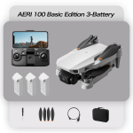 Kaasaskantav Aeri100 VR-puldiga droon Harjadeta mootoriga 5G WIFI RC-droon Neljarootoriline takistuste v&auml;ltimisega 8K HD kahekordne kaamera FPV Mini-droon Kokkupandavad m&auml;nguasjad 3 batteries