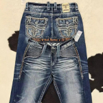 FlowStreet Y2K Uus Taass&uuml;nd Meeste teksap&uuml;ksid Lehestik Bootcut Naiste Gooti Sinine Denim Tikand Tasku Hip Hop Harajuku Laiad P&uuml;ksid Street Wear L gray