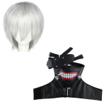 Anime Tokyo Ghoul Kaneki Ken Mask Cosplay Kost&uuml;&uuml;m S&auml;rk L&uuml;hikesed Topid Mehed Naised Halloweeni Peo R&otilde;ivastus M must