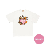 BTS j-hope x HUMAN MADE Koost&ouml;&ouml; [ Human Hope Hooaeg 2 ] Ametlik kaup / Eeltellimus (3XL)Pink Heart Graphic T-Shirt White