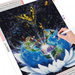 Teemanttikandid Maa 5D Teemantmaaling Liblikas Teemantmosaiik maastik t&auml;isring pilt 20X30