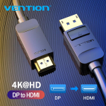 Ventilatsiooni DisplayPort-HDMI-kaabel 1080P@60Hz DP-HDMI-kaabel 4K-ekraaniport HDMI arvuti jaoks S&uuml;learvuti HDTV-projektor DP-HDMI-kaabel 1.5m must