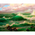 Teemantmaal Blue Sea Teemantmaaling Lastele 5d Teemanttikandid 20X30CM