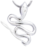 Les Tr&eacute;sors De Lily [C6928] - Pendentif Argent 'Serpent Mythique' argent&eacute; (rhodi&eacute;) - 15x25 mm h&otilde;be