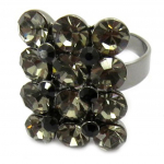 Les Tr&eacute;sors De Lily [E5127] - Bague Cr&eacute;ateur 'Amour de Cristal' Gris hall