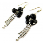Les Tr&eacute;sors De Lily [F5142] - Boucles 'Mineralia' Noir Blanc must
