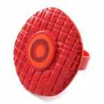 NOA [J1897] - Bague Cr&eacute;ateur 'Amandine' rouge punane