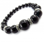 Les Tr&eacute;sors De Lily [J6303] - Bracelet 'Sissi' noir must