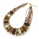 Les Tr&eacute;sors De Lily [N8276] - Collier Cr&eacute;ateur 'Kilimanjaro' marron beige dor&eacute; pruun