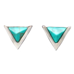 Les Tr&eacute;sors De Lily [Q8550] - Boucles cr&eacute;ateur Acier 'Boho' turquoise argent&eacute; -  8x8 mm t&uuml;rkiissinine