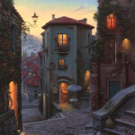 5D teemantmaal linn &Ouml;ine maastik Ristpistes t&auml;is&uuml;mmargune teemanttikandid 30x30CM