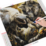 Hundi teemantmaal T&auml;isringi tikandid Loomade ristpistes Kodukaunistus 30x30CM