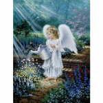 5D Teemantmaal Ristpistes Teemanttikandid Ingli t&uuml;druku pilt Maastikuga seinakleebis 20X30CM