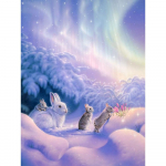 Kodukaunistus DIY 5D teemanttikandid  Rabbit aurora  ristpistes komplekt hobik&auml;sit&ouml;&ouml; 20X30CM