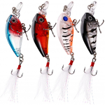 SOUGAYILANG kalap&uuml;&uuml;gi landid 4tk K&otilde;rge kvaliteediga k&otilde;va p&uuml;&uuml;gilant sulgedega 3D silmadega Treble Hooks Crankbait Minnow Topwater landid 4pcs