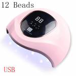 LED-k&uuml;&uuml;nekuivati ​​36 W k&uuml;&uuml;nelampi kuivatav lakikuivati ​​valgusti 3 taimeriga seadistava manik&uuml;&uuml;ri lambiga 12Beads roosa