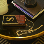 Mood, teemantidega naastud isiksuse messengeri &otilde;htus&ouml;&ouml;gikott Dollar kott Sidurikott V&auml;ike kandiline kott 21cm*4cm*10.5cm pruun