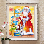 Teemantmaaling 5d j&otilde;ulukoer DIY k&auml;sitsi valmistatud kingitus t&auml;isruudu teemanttikandid mosaiik looma kodukaunistus Full Round (20X30CM)