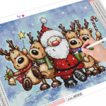 Teemantmaal ristpistes hirve pilt kivist 5D DIY Teemanttikandid J&otilde;uluvana n&auml;put&ouml;&ouml; j&otilde;ulukink Full Round (20X30CM)