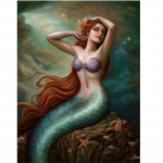 T&auml;is&uuml;mmargune/ruudukujuline 5D isetehtud teemantmaal Ilus merineitsi Teemanttikandid Ristpistekomplektid Kodukaunistus K&auml;sitsi valmistatud kingitused Round 20x30cm