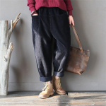Johnature Spring Corduroy elastne v&ouml;&ouml;koht soojad vabad vabaaja p&uuml;ksid One Size must