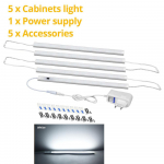 K&auml;sip&uuml;hkimisanduriga valgusk&ouml;&ouml;givalgustus LED-lamp koduks Lampara LED-&ouml;&ouml;valgustid k&auml;sitsi sisse-/v&auml;ljal&uuml;litatud ribalamp t&auml;iskomplekt 30cm 40cm 50cm EU pistikuga 5x30CM-EU