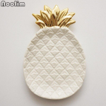 Kullatud ananassi keraamiline hoiutaldrik suupistetaldrikud magustoidu ehten&otilde;ude meigialus A