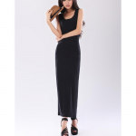 Naiste kevadsuvi pikk maksikleit Naiste varrukateta kleidid M must