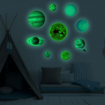 3D Planet P&auml;ikeses&uuml;steemi luminofoorne seinapulk Universumi planeet galaktika lastetoa helendavad seinakleebised 1 set