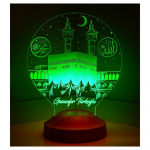 Automaatselt v&auml;rvi muutev Kaaba mustriga 3D &ouml;&ouml;lamp | Kohandatav Kaaba Design LED-lamp magamistoas | Islami voodilamp | Kodu kingitus