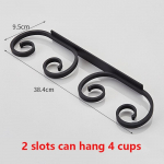 Veiniklaasihoidik Seinale kinnitatav nagi pokaali riidepuu majapidamises kasutatav alumiiniumsulamist k&ouml;&ouml;gihoidik 2 Slots