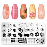 Nail Art templiplaadid Leht lill roostevabast terasest &scaron;abloonid k&uuml;&uuml;nte tr&uuml;kkimine pildi manik&uuml;&uuml;r templitempel