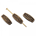 10 tk pikad nikerdatud helmed ehete valmistamise v&otilde;lusid, antiikne pronksv&auml;rv 5x13 mm