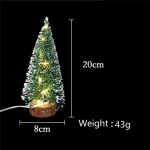 LED-valgusti mini kunstliku j&otilde;ulupuu kaunistuste festivali lauaplaat Miniatuurne Snow Frost j&otilde;ulupuu kaunistus 20 cm