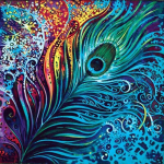 Dragonfly Peacock Feather 5D DIY Teemantmaali Ristpistekomplektid Teemanttikandid T&auml;isringi puurmosaiik Kodukaunistus Full Round 20x20CM