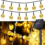6M p&auml;ikesevalgusti kristallkuuli LED-string tuled, veekindel haldjavalgus v&auml;liaia j&otilde;ulude pulmakaunistus 6M 30LEDs soe valge v&auml;rv