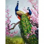 5D isetegemise teemanttikandid paabulinnu paar aia teemantmaaling ristpistes rhinetoni mosaiikdekoor Full Round 20x25CM