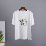 Hirsionsan Abstract Lihtne tr&uuml;kitud T-s&auml;rk naiste &uuml;lisuur Harajuku puuvillane graafiline t-s&auml;rk, suvised l&uuml;hikeste varrukatega naiste topid M valge