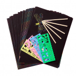 Scratch Paper Art Set Rainbow Magic Scratch Paper 50 TK lastele Must Scratch it Off Kunst k&auml;sit&ouml;&ouml; must