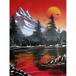 DIY lumimaastik 5D teemantmaal T&auml;is&uuml;mmargune puur-ristpiste komplekt Scenic Teemanttikandid Vaigust seina kunst Kodukaunistus Full Round 20x30CM