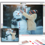 Teemantmaaling j&otilde;ulupuu J&otilde;uluvana lumememm Tikand Ristpistes Rhinestone kodukaunistus Full Round 20X30CM