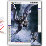 Ristpistete komplekt DIY teemanttikandid Troonide m&auml;ng Draakoni ja ilu teemantmaali kodukaunistus Full Round 20X30CM